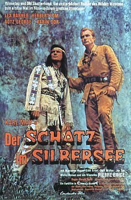 Filmový plakát, Poklad na Stříbrném jezeře, německý 